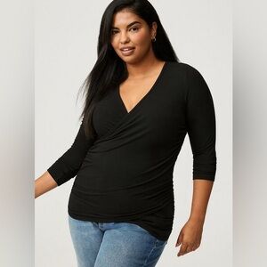Torrid Ribbed Surplice Top